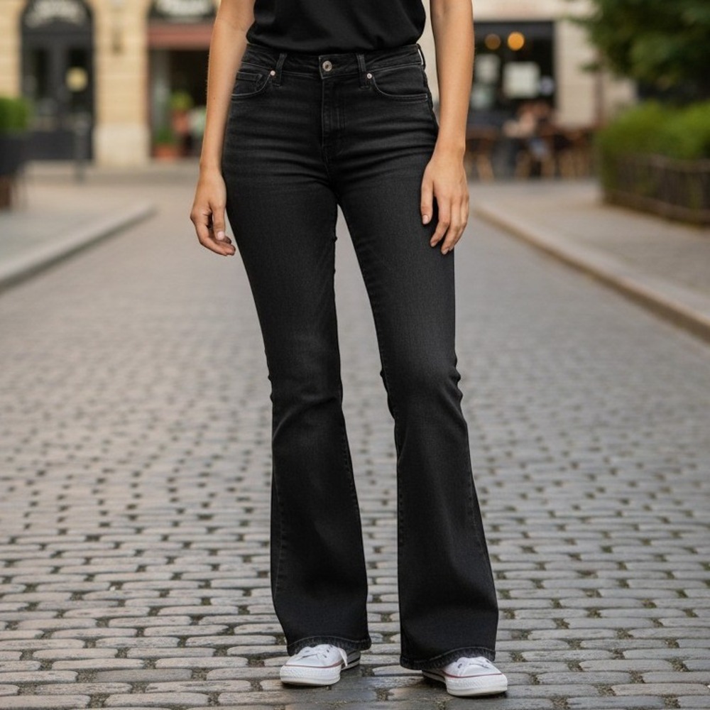 Levi's Bootcut 726 Flare Jeans Women 33/32x30 Black High Rise Stretch Denim